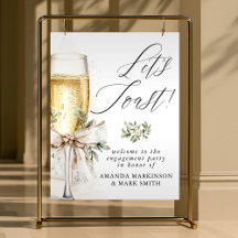 Champagne Laten we Winter Verloving Verwelkomen pr