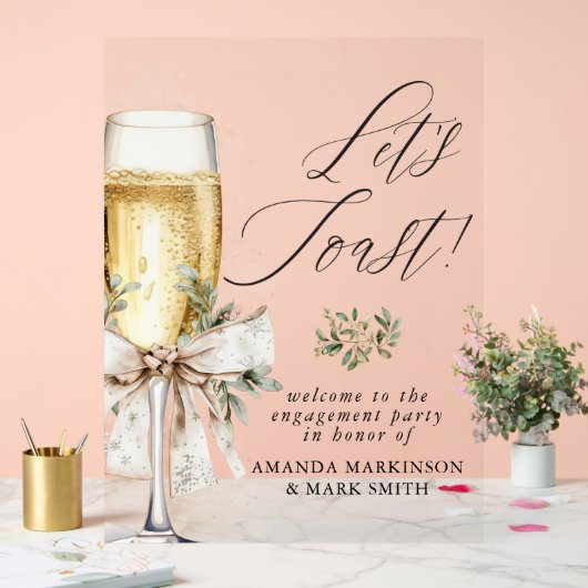 Champagne Let's Toast Winter Engagement Welcome (Mariage)