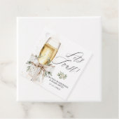 Champagne Let's Toast Winter Neutral Bedankjes Labels (In situ)