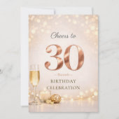Champagne Lights 30th Celebration Invitation (Devant)
