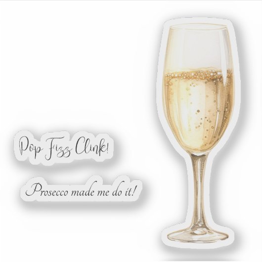 Champagne Lover Sticker met grappige zinnen (Voorkant)