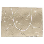 Champagne Luxury Background Beige Glitter Groot Cadeauzakje (Achterkant)