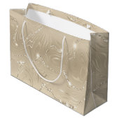 Champagne Luxury Background Beige Glitter Groot Cadeauzakje (Achterkant Gekanteld)