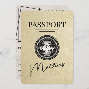 Champagne Malediven Paspoort Bewaar de datum Save The Date