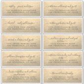 Champagne Mariage d'or Étiquettes de adresse invit (Devant)