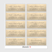 Champagne Mariage d'or Étiquettes de adresse invit (Feuille)