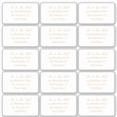 Champagne Mariage RSVP Retours Adresse Étiquettes (Devant)