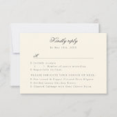 champagne met rozen RSVP met maaltijdkeuzes (Voorkant)