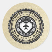 Champagne Mexico Passport Ronde Sticker (Voorkant)