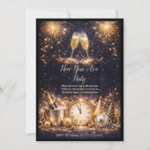 Champagne Midnight Toast Invitation (Devant)