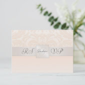 Champagne Monogramme Damask RSVP Répondre Invitati (Debout devant)