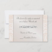 Champagne Monogramme Damask RSVP Répondre Invitati (Dos)