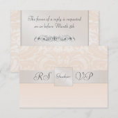Champagne Monogramme Damask RSVP Répondre Invitati (Devant / Derrière)