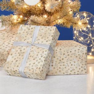Champagne Nep Glitter Luipaard Vlekken Cadeaupapier