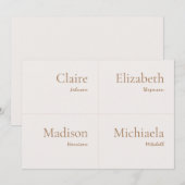 Champagne Neutral Mariage Carte Place do-it-yourse (Devant / Derrière)