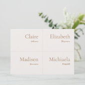 Champagne Neutral Mariage Carte Place do-it-yourse (Debout devant)