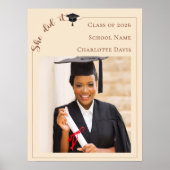 Champagne neutral photo Graduation Party welcome Poster (Voorkant)