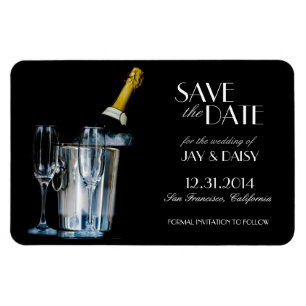 Champagne New Years Eve Formal Save the Date Magneet
