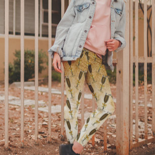 Champagne nieuwjaarsfeestdag goudglitter leggings