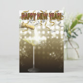 Champagne Nouvel An Réveillon Invitations (Debout devant)