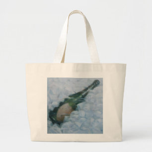 Champagne op ijs 2012 grote tote bag