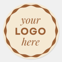 Champagne  op maat gemaakte logo scalloped cirkel  ronde sticker