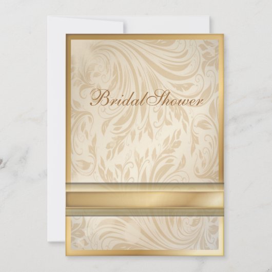 champagne or Damask Bridal Showeuse Invitation (Devant)