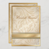 champagne or Damask Bridal Showeuse Invitation (Devant / Derrière)