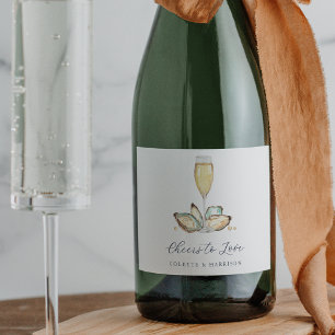 Champagne & Oysters "Hoera voor de liefde" Sparkling Wijnetiket