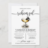 Champagne paar repetitie diner uitnodiging (Voorkant)