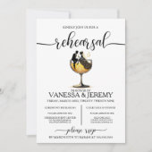 Champagne paar repetitie diner uitnodiging (Voorkant)