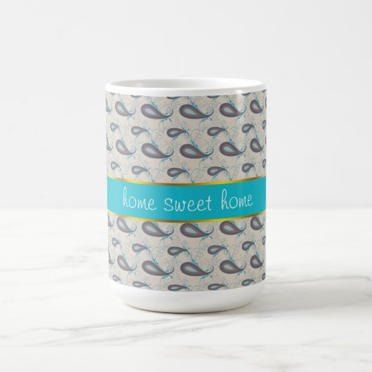 Champagne Paisley Pattern Koffiemok (Center)