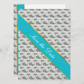 Champagne Paisley Pattern Save The Date (Voorkant / Achterkant)