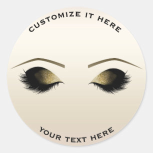 Champagne Parel Glans Make-up Wimpers Glamour Ronde Sticker