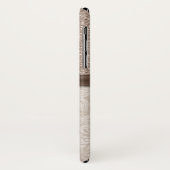 Champagne-Pareltjes, beige Damask en Ribbon Case-Mate iPhone Case (Achterkant/links)