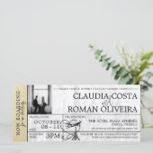 Champagne Paris bruiloft instapkaart uitnodiging (Staand voorkant)