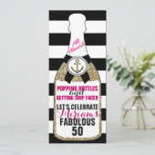 Champagne Parties scintillant nautique Invitation  (Debout devant)