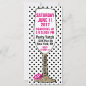 Champagne Parties scintillant nautique Invitation  (Dos)