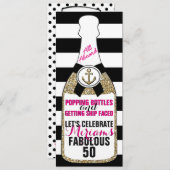 Champagne Parties scintillant nautique Invitation  (Devant / Derrière)