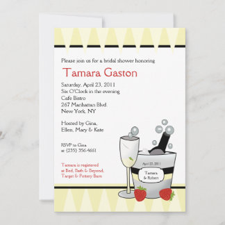 Champagne Party 5x7 Vrijgezellenfeest Uitnodigen Kaart