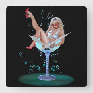 CHAMPAGNE PARTY GIRL VIERKANTE KLOK