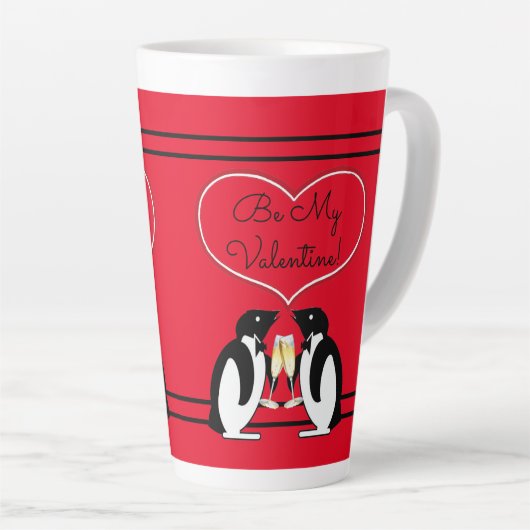 Champagne Penguins Latte Mok (Rechterhoek)