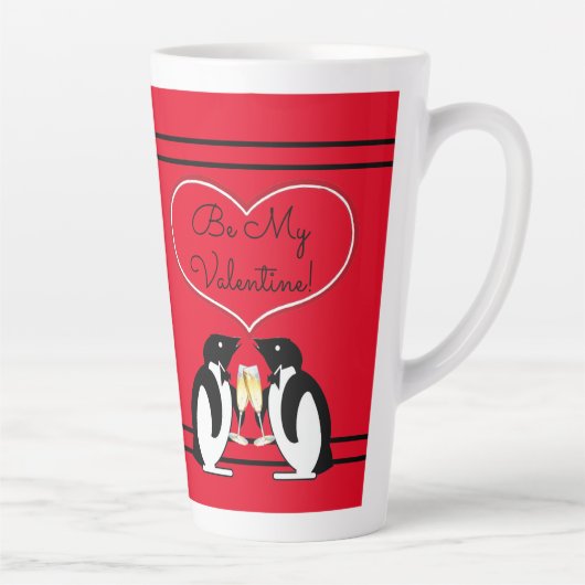Champagne Penguins Latte Mok (Rechts)