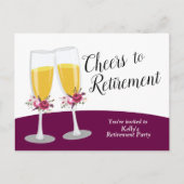 Champagne pensioenfeest uitnodiging briefkaart (Voorkant)