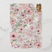  Champagne Peony bruiloft Folie Uitnodiging (Achterkant)