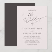 Champagne Pink en bruin minimalistisch huwelijk