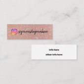 Champagne Pink Glitter Instagram Mini Visitekaartje (Voorkant / Achterkant)