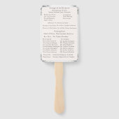 Champagne-Pink Lace Katholieke bruiloft programma Handwaaier (Achterkant)