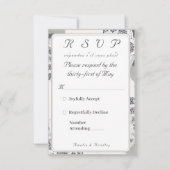 Champagne-Pink Lace Wedding Response Kaart (Voorkant)