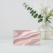 Champagne Pink Metallic Silk Visitekaartje (Staand voorkant)